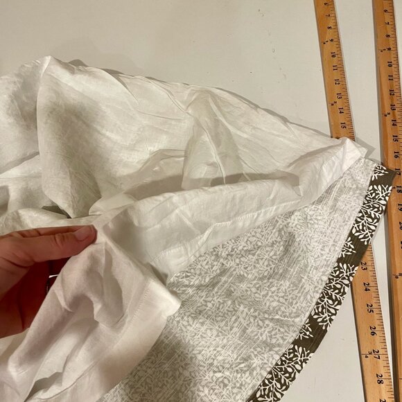 World Market Leaf Print Tab Top Curtain Panel 48x84 Window Drapery 3 Panels - Picture 4 of 8